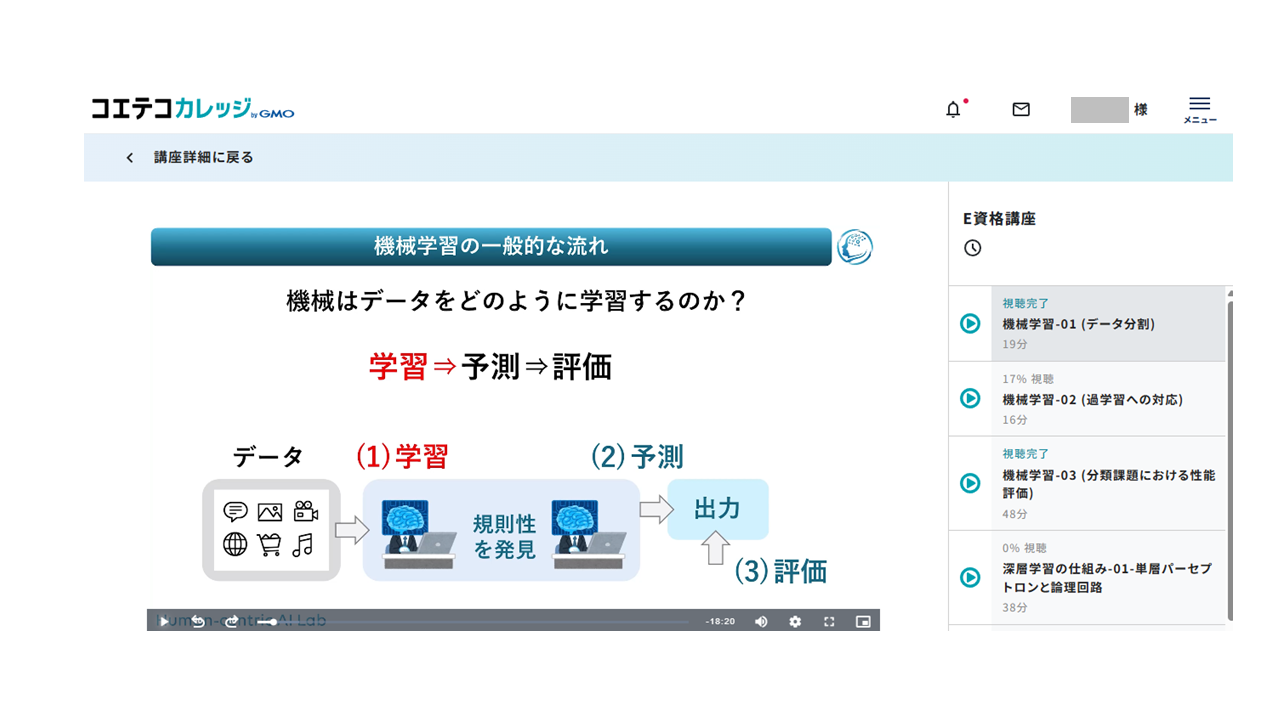 コエテコカレッジ - 講義画面